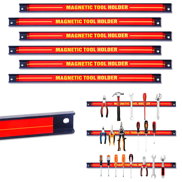 Magnetiske strips til værktøj, 46x1.5x2.5 cm, rød og sort , Star