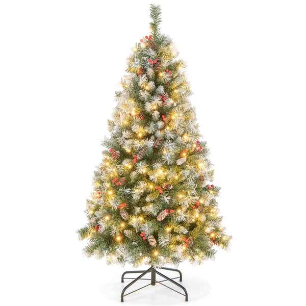 Kunstig juletræ, 195x106 cm, Grøn & Hvid , Star