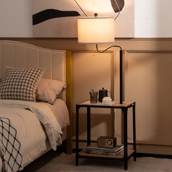 Sidebord, 49x34x144 cm - materiale: stål, mdf, linned , Star
