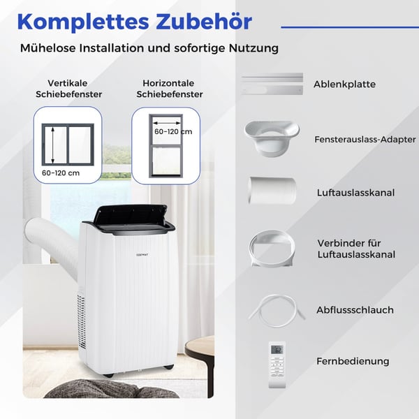 Mobil aircondition, 12000BTU, 41x31x71 cm, hvid , Star