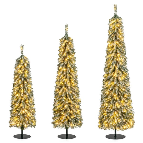 Kunstige juletræer sæt, 120x35x20 cm/150x44x25 cm/180x55x30 cm, Grøn og Sort , Star