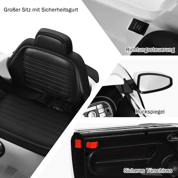 Børnebil, VW Beetle, 94x55.5x47 cm, Hvid , Star