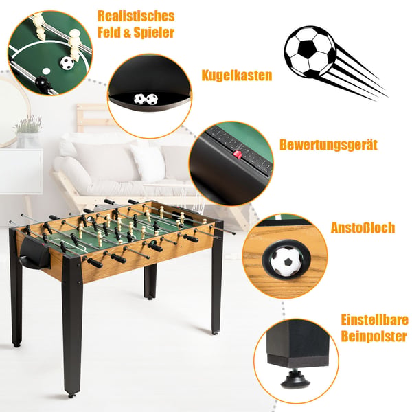 Fodboldbord, 48cm konkurrence størrelse, 122×61×79 cmcm, Brun , Star