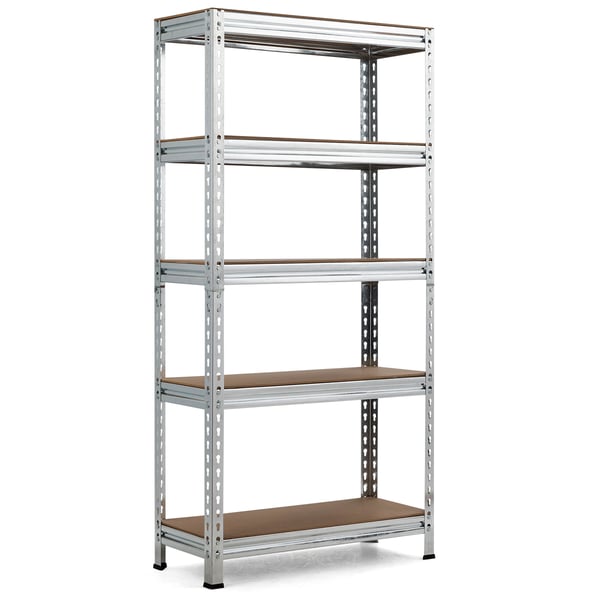 Stål reol enhed, 5 hylder, 30×76×152 cm, Sort , Star