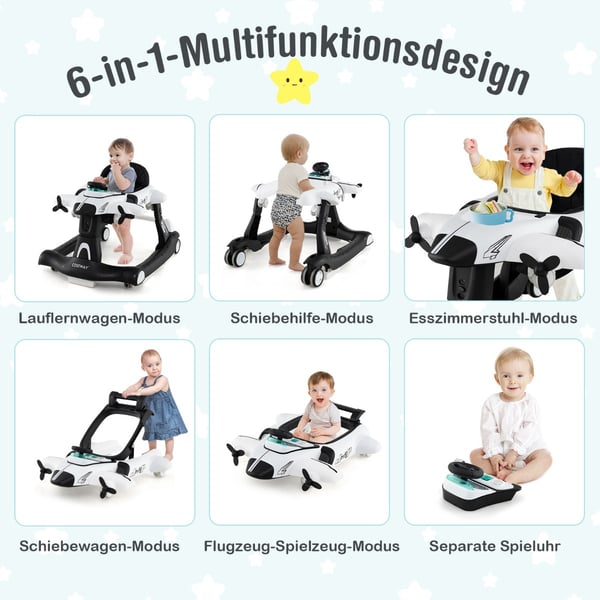 Baby Walker, 72,5x64x52/53/54 cm, Grå , Star