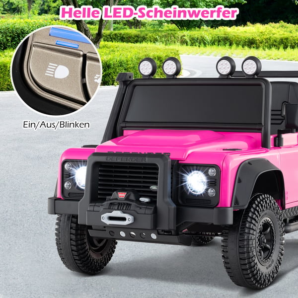 Elektrisk legebil, Land Rover Defender til børn, pink , Star