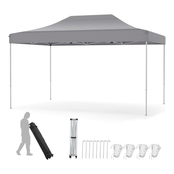 Foldbar pavillon, 445x300x313-333 cm, hvid , Star