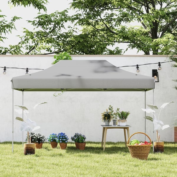 Foldbar pavillon, 445x300x313-333 cm, hvid , Star