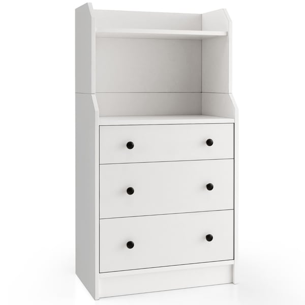 3 Skuffe Kommode med Hylder, 58x36x111 cm, Hvid , Star