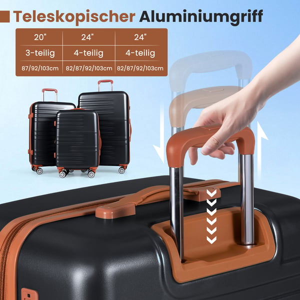 Kuffertsæt, 3-delt hardcase, 40x23x58 cm, sort , Star