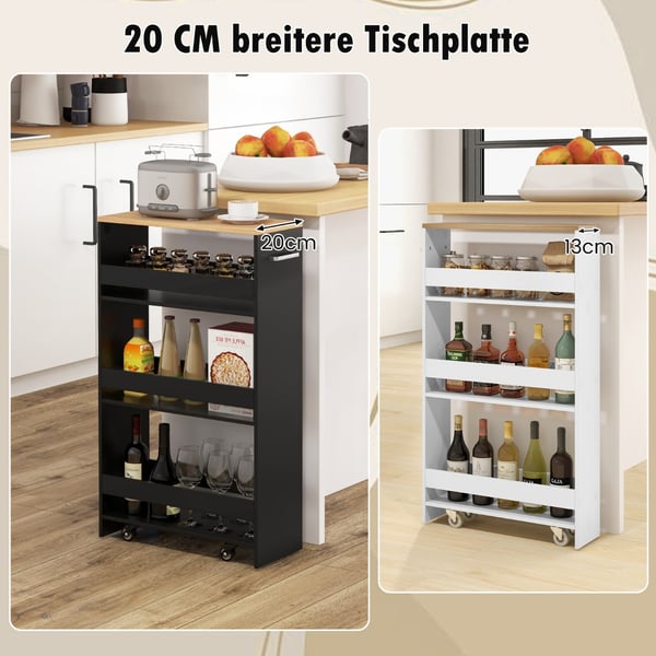 Rullende Opbevaringsvogn, 47,5x20x80,5 cm, Sort , Star