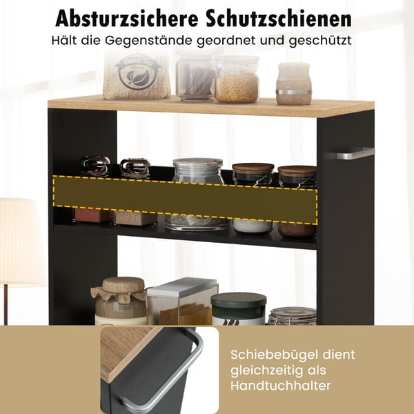 Rullende Opbevaringsvogn, 47,5x20x80,5 cm, Sort , Star