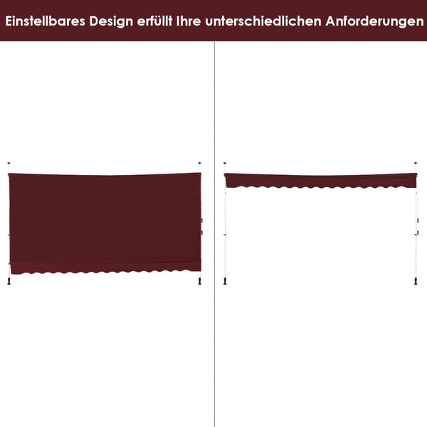 Udtrækkelig markise, 400 cm, Rød , Star