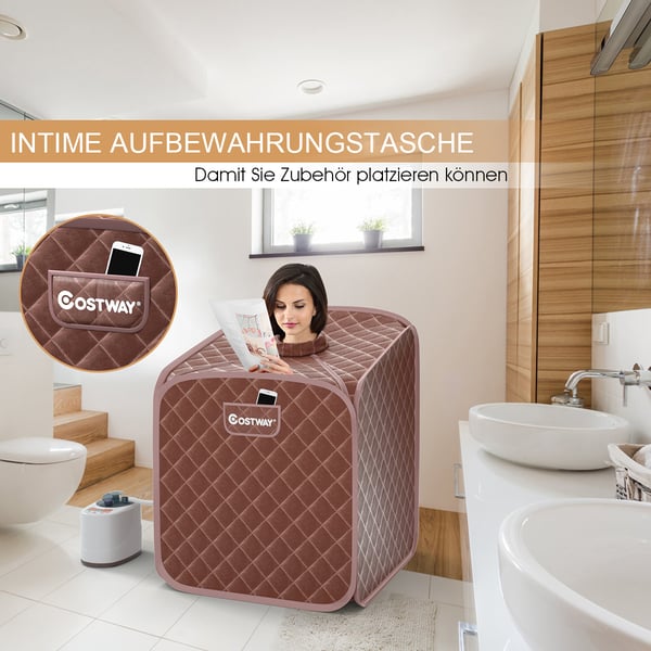 Transportabel dampsauna spa, 85x84x106 cm, Sort , Star