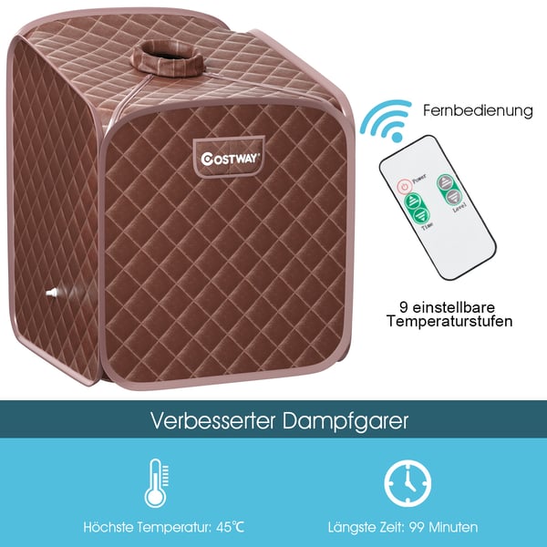 Transportabel dampsauna spa, 85x84x106 cm, Sort , Star