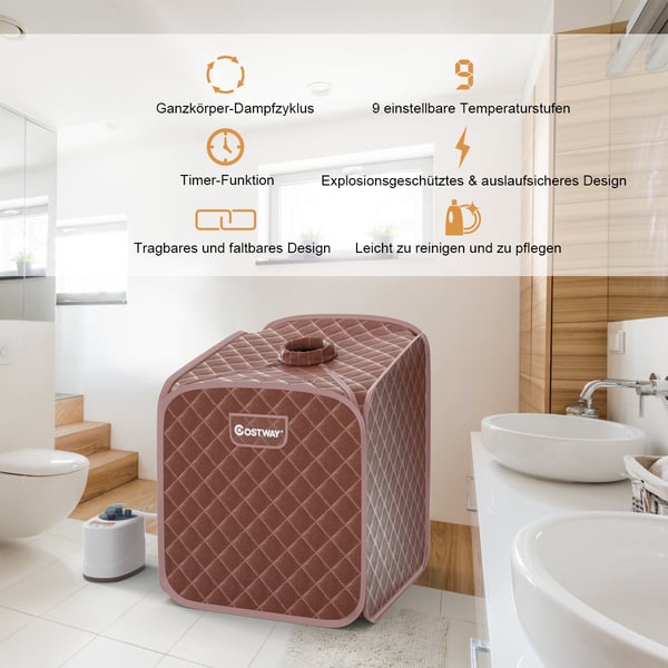 Transportabel dampsauna spa, 85x84x106 cm, Sort , Star