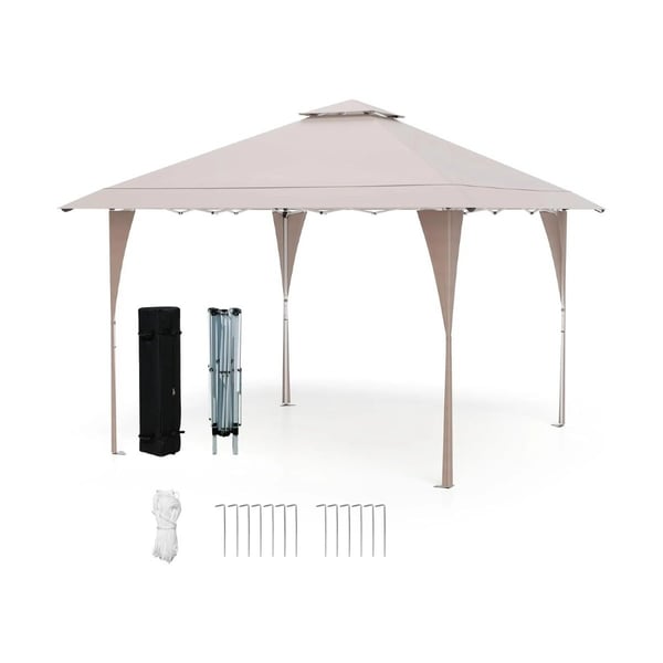 Pop-up pavillon, 395x395x264-284 cm, Khaki , Star