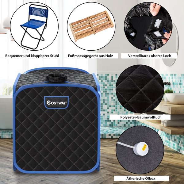 Transportabel Dampsauna Spa, 85x84x106 cm, Sort , Star