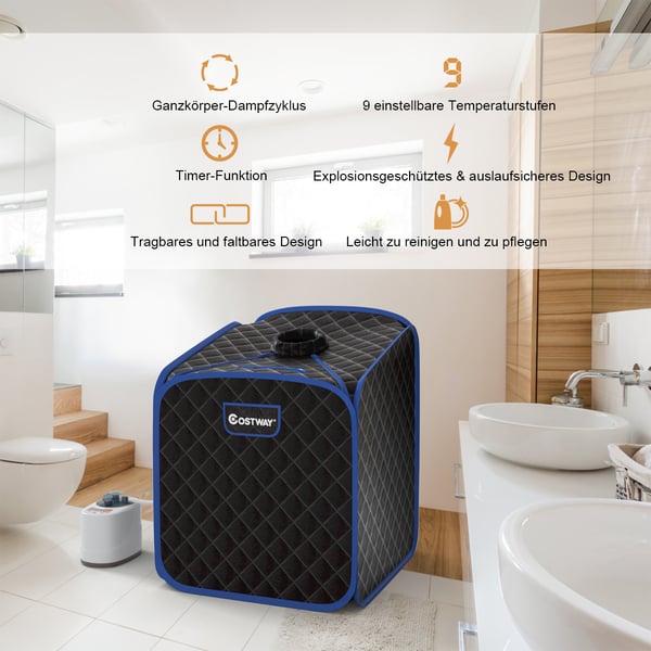 Transportabel Dampsauna Spa, 85x84x106 cm, Sort , Star