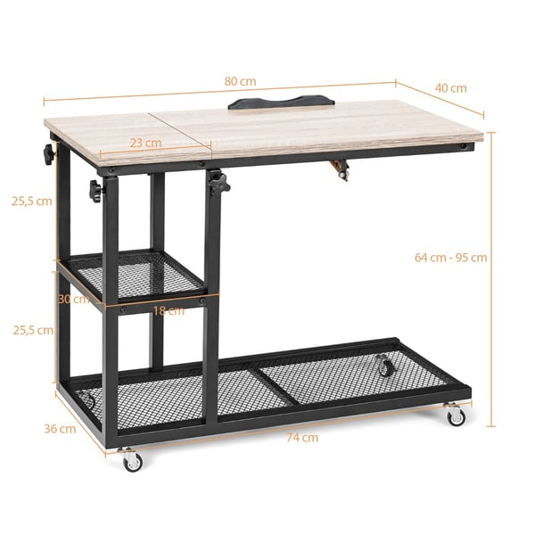 Nattduksbord, 80x40x63-95 cm, Brun , Star