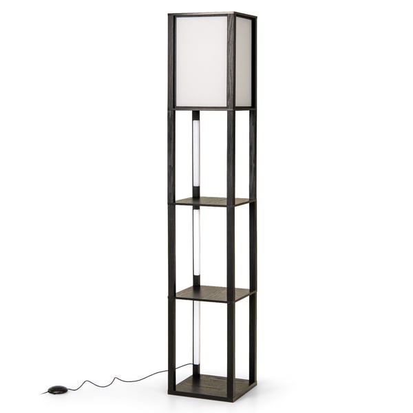 Gulvlampe med hylder,,,Træ , Star
