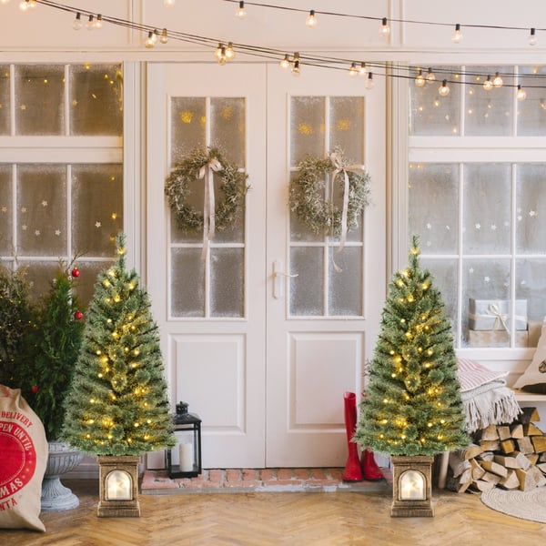Kunstig juletræ, 120x50 cm, Grøn og Guld , Star