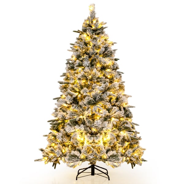 Kunstig juletræ, 186x120 cm, hvid & grøn , Star