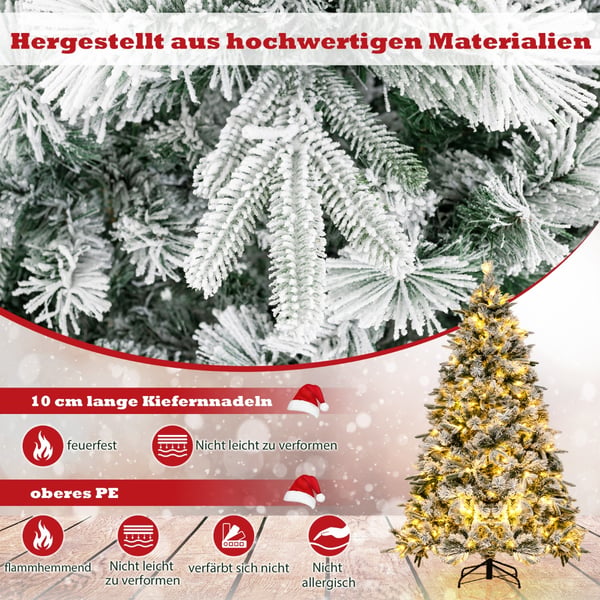 Kunstig juletræ, 186x120 cm, hvid & grøn , Star