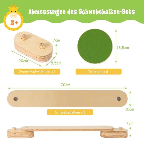 Balansbom set, 70x10x1.8 cm, Multifärgad , Star