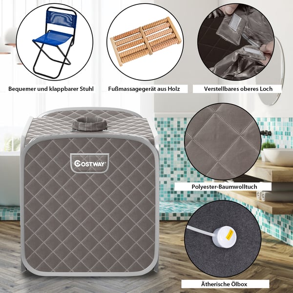 Transportabel Dampsauna Spa, 85x84x106 cm, Sort , Star