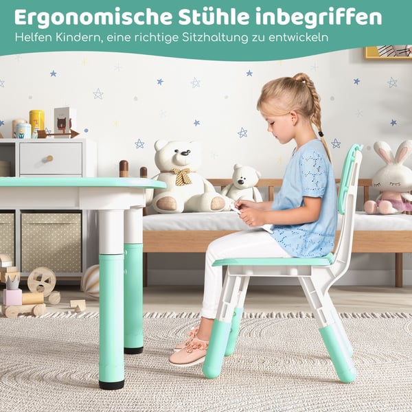 Børnebord og Stole Sæt, 119×60×48 cm, Grøn , Star
