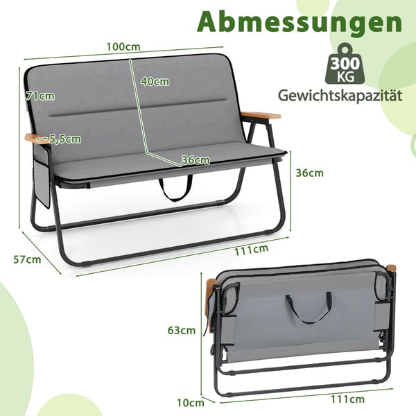 Campingstol, 111x57x71 cm, Grå , Star