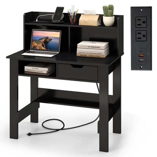 Skrivebord, 95x56x109.5 cm, Sort , Star