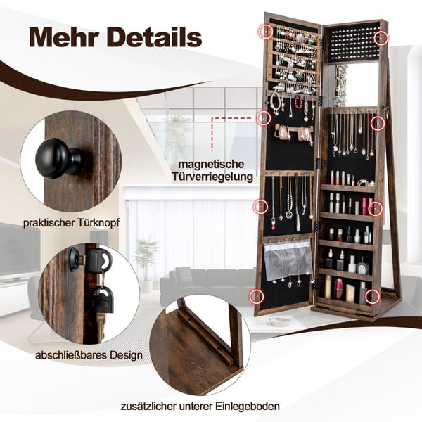 Smykkeopbevaring Organizer, 36.8x38.1x157.4 cm, Brun , Star
