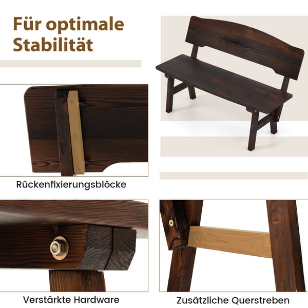 Ulkoilupatio penkki, 120x51x78 cm, ruskea , Star
