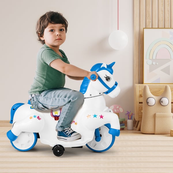 Børns Elektrisk Motorcykel, 68x38x57 cm, Blå & Hvid , Star