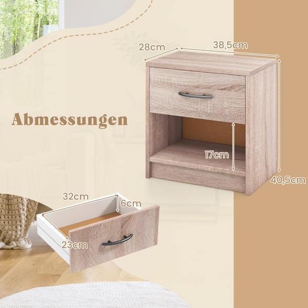 Natbord, 15x11x16", Brun - materiale: spånplade, hdf, pp, hdpe , Star