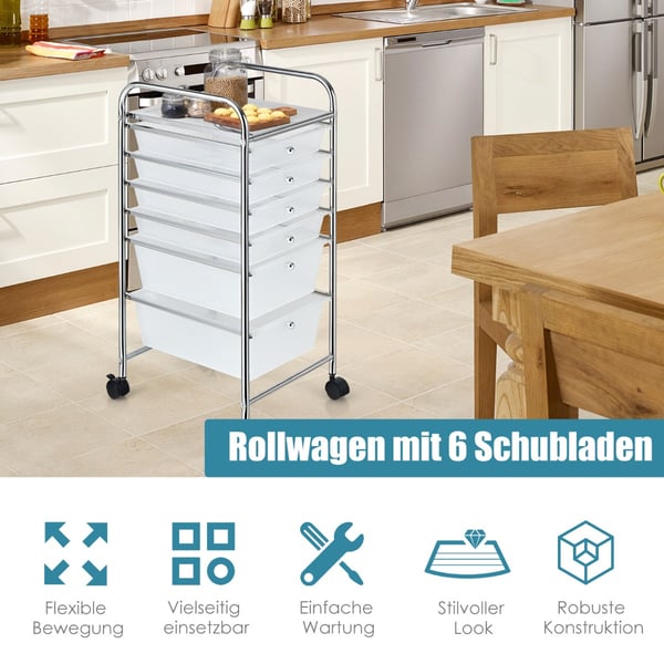 Rullende opbevaringsvogn, 37×33×75 cm, Multifarvet , Star