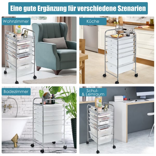 Rullende opbevaringsvogn, 37×33×75 cm, Multifarvet , Star
