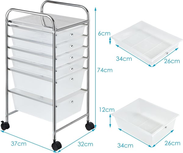 Rullende opbevaringsvogn, 37×33×75 cm, Multifarvet , Star