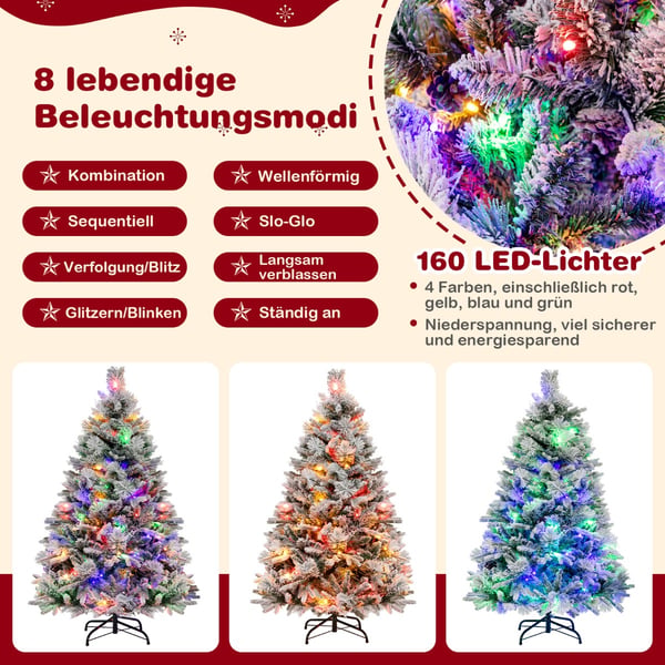 Kunstig juletræ, 136cm x 90cm, Grøn & Hvid , Star