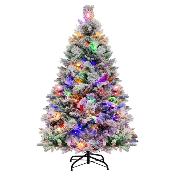 Kunstig juletræ, 136cm x 90cm, Grøn & Hvid , Star