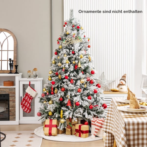Kunstig juletræ, 136x90 cm, Grøn & Hvid , Star