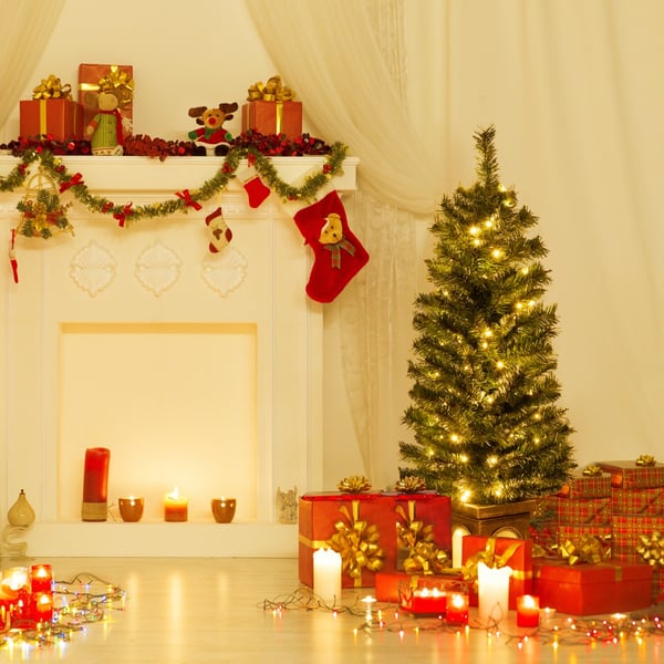 Kunstig juletræ, 120 cm, Grøn + Guld , Star