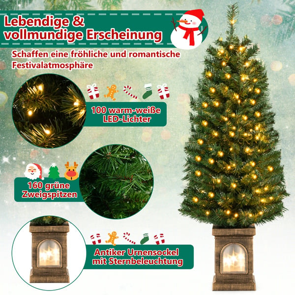 Kunstig juletræ, 120 cm, Grøn + Guld , Star