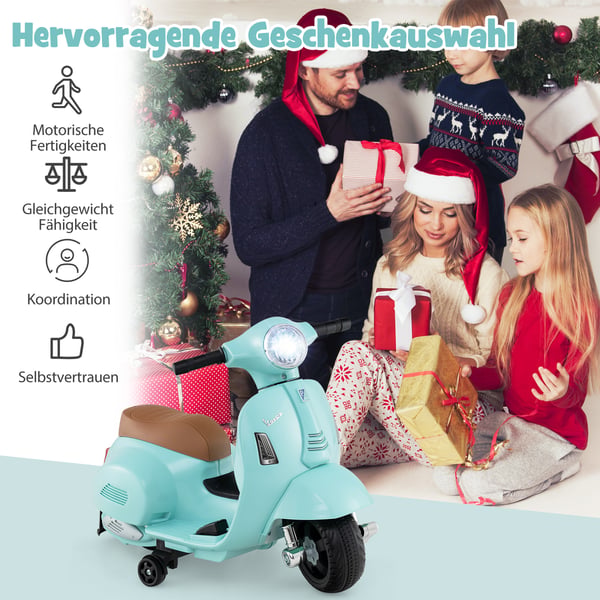 Elektrisk Motorcykel, Licenseret Vespa, 6V, Blå , Star