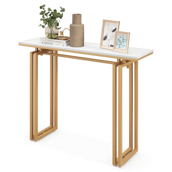 Konsolbord, 110×30×81 cm, Hvid Guld , Star