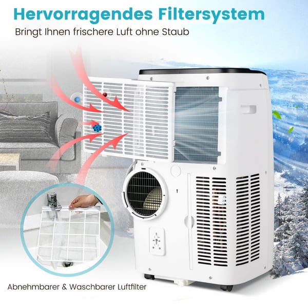 Transportabel aircondition, 4,1 kW-14000-40m², 44x36x71 cm, hvid , Star