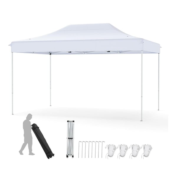 Sammenklappeligt pavillon, 445x300x313-333 cm, hvid , Star