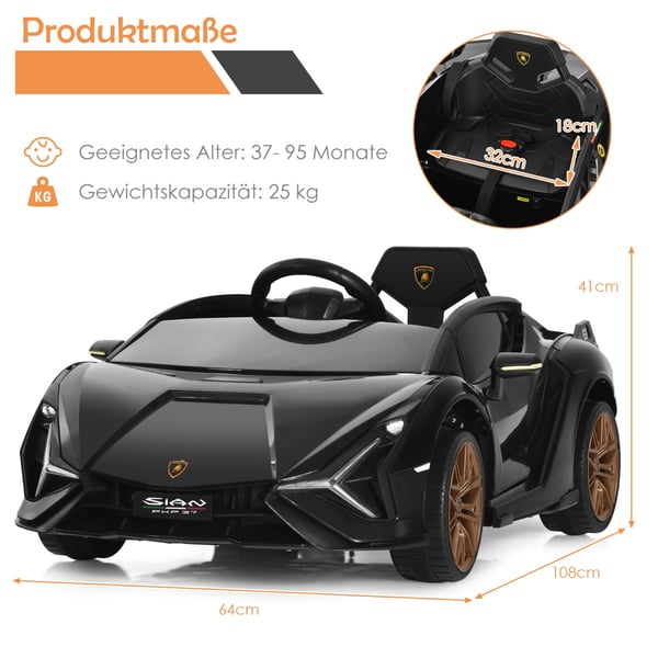 Lasten auto, 108x64x41 cm, Musta , Star